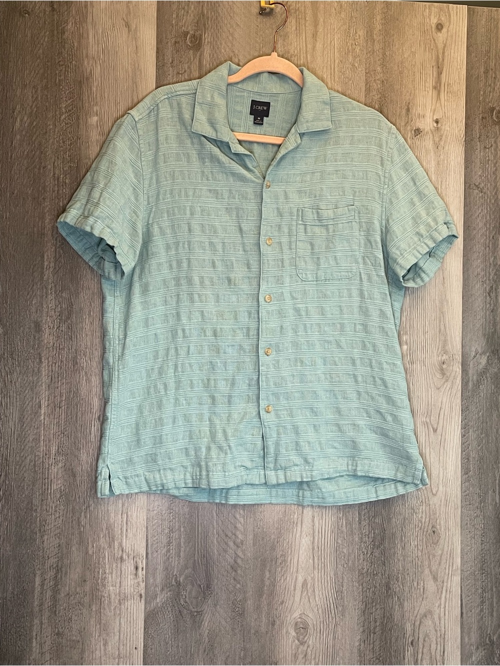 J. Crew Men’s Mint Green Short-Sleeve Button-Down Shirt